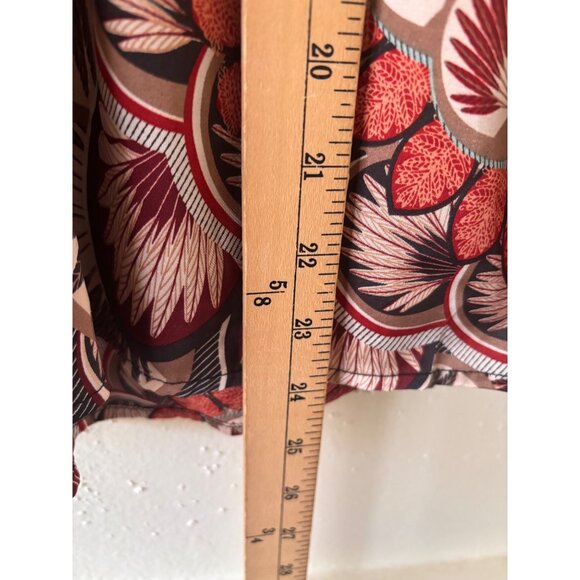 Fate Womens Boho Mix Media Balloon Sleeve Silky Blouse Size L - Picture 9 of 13